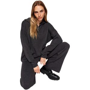 Trendyol Marineblauwe Gebreide Onder-Topset Met Brede Pasvorm En Ritssluiting Twoaw24Au00026