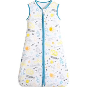 Zomerse Baby Slaapzak - Draagbare Babydeken - van 100% Katoen - Mouwloze Baby Groeizak 0.5 TOG - Voor Baby's van 9 tot 18 Maanden (70-85CM) - Veilig, Ademend, Heupgezond Ontwerp - Perfect voor de Zomer