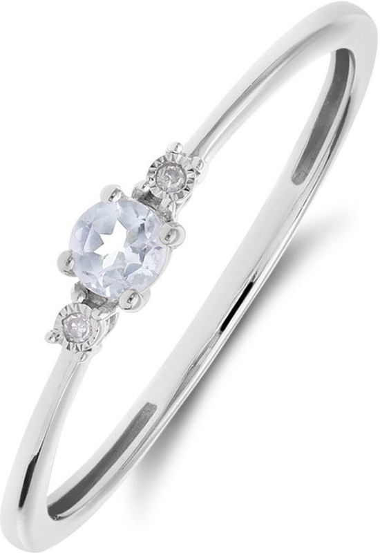 Lucardi - Ring - Witgoud - Diamant 0,175ct - 14 Karaat