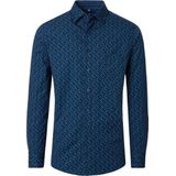 Redmond - Heren overhemd - Lange mouw - Blauw - Print - Comfort fit - Maat M