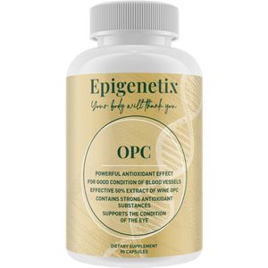 Epigenetix - OPC - 90 premium capsules - Krachtige antioxidant voor hart, huid en immuniteit, bevordering van een gezonde en stralende huid, bescherming van cellen tegen oxidatieve stress en vrije radicalen