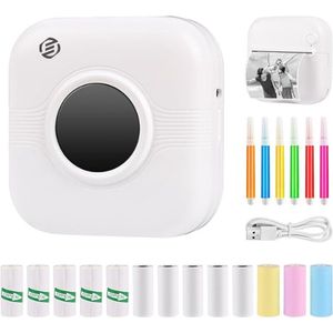 Equivera Mini-Printer - Pocket Printer - Mobiele Fotoprinter - Draagbaar & Draadloos - Leerhulp & Notites