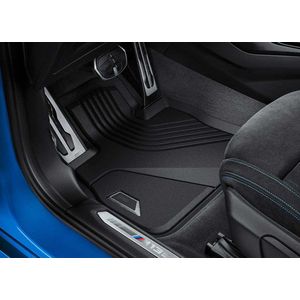 Rubberen Automatten Voorzijde voor BMW 1 Serie (F40/F70) & 2 Serie Gran Coupé (F44/F74) - Tweedelig - Slijtvast - Incl. Klittenbandpluggen - Linker Stuur - Zwart - Thermoplastische Elastomeren