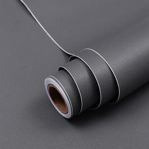 Zelfklevend Behang Donkergrijs - Verwijderbare Vinyl Film - 60 x 600 cm