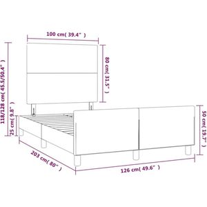 VidaXL Bedframe Hoofdeinde Fluweel Donkerblauw 120x200 cm