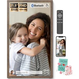 Groot 21,5 inch Digitale Fotolijst met Touchscreen en WiFi - Delen van Foto's en Video's via App