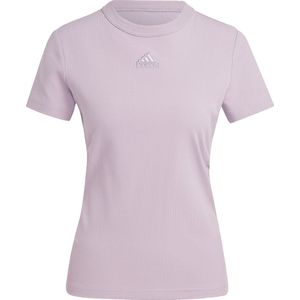 adidas Sportswear Ribbed Fitted T-shirt (Positiekleding) - Dames - Paars- L