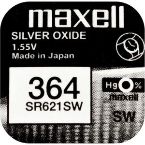 MAXELL 364 / SR621SW zilveroxide knoopcel horlogebatterij 1 (een) stuks