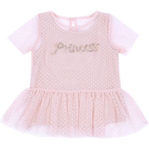 Roze meisjesblouse met ruches