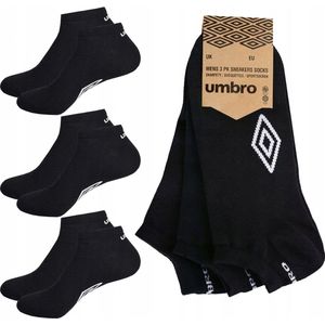 Umbro - Sokken heren - Maat 43 - 46 cm ( 3 - paar ) Sokken Mannen - Sportsokken - Sneaker - Zwart