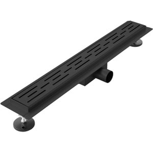 Adema - Ralo - Douchegoot - Mat Zwart - 80cm - Met Rooster - Met Flens