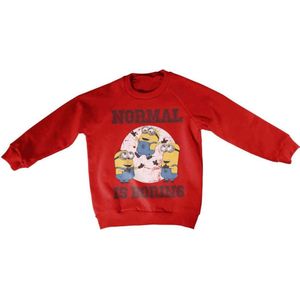 Minions Sweater/trui kids -Kids tm 4 jaar- Normal Life Is Boring Rood