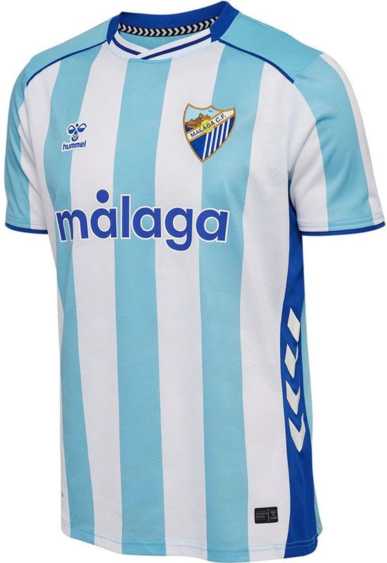 Hummel Málaga Cf 25/26 Thuis Korte Mouw T-shirt Junior Blauw 140 cm Jongens,Meisjes
