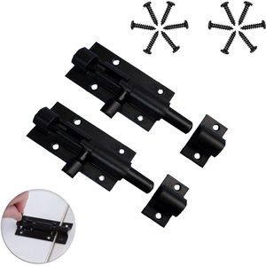 Dubbelzijdige slotgrendel met schroeven - 2 stuks Schuifgrendel voor kleine deur - 63 x 25 cm