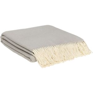 WOOOL® | Wollen Plaid | MERINO CLASSIC (Lichtgrijs) | 140x200cm | 100% Merino Wol | Deken