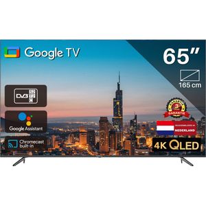 Google Smart TV | TeeView TV 65 inch QLED | 4K Ultra HD | Frameless Design | in Eindhoven geassembleerd | TV65QQG-EU