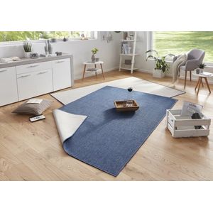 Flycarpets Omkeerbaar Vloerkleed - Binnen & Buitenkleed Miami- Blauw / Creme - 80x150 cm