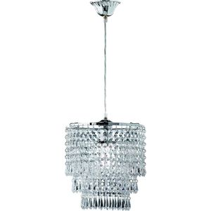 LED Hanglamp - Hangverlichting - Torna Oranta - E27 Fitting - 1-lichts - Rond - Mat Chroom - Aluminium
