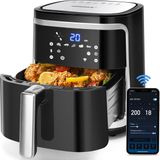 Aigostar Cube Smart 30XQF - Smart Heteluchtfriteuse met kookboek - 7L - Via de App bedienbaar - Zwart