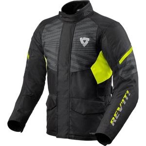 REV'IT! Jacket Duke H2O Black Neon Yellow 4XL - Maat - Jas