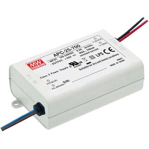 Mean Well APC-25-700 LED-driver Constante stroomsterkte 25.2 W 0.7 A 11 - 36 V/DC Niet dimbaar, Overbelastingsbeschermi