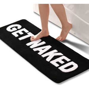 Leuke Zwart en Wit Badkamertapijt - Antislip, Wasbaar en Zacht Microvezel Douchemat 45 x 120 cm