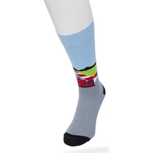 Bonnie Doon Heren Sokken met Formule 1 Print maat 40/46 Grijs - Thema Sokken - Race - Cadeau Sokken - Zacht Katoen met Gladde Teennaad - Comfortabel - Perfect Cadeau - Griffin - BT992133.243