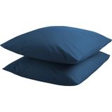 DoubleDry - Kussensloop - Blauw - 60x70 cm - 2 Stuks