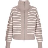 DreiMaster - Vest - Gestreept - Hoge Kraag - Volledige Ritssluiting - Lange Mouwen