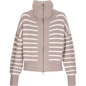 DreiMaster - Vest - Gestreept - Hoge Kraag - Volledige Ritssluiting - Lange Mouwen