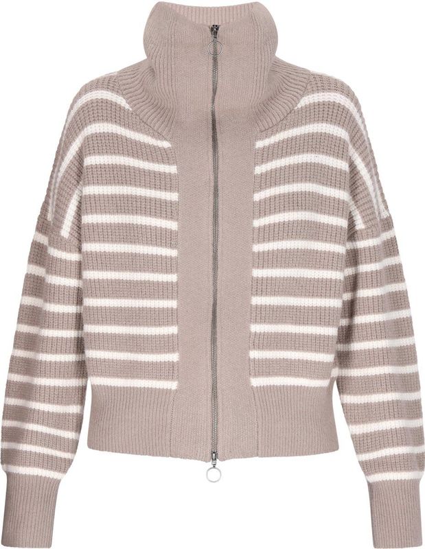 DreiMaster - Vest - Gestreept - Hoge Kraag - Volledige Ritssluiting - Lange Mouwen