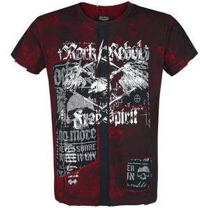 Rock Rebel by EMP Zwart-rood shirt met rocky print - Heren - S