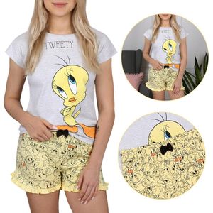 Looney Tunes Tweety - Grijs-gele meisjespyjama met korte mouwen, zomerpyjama