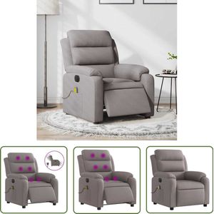 vidaXL Massagefauteuil - Elektrische Massagestoel - Massagestoel elektrisch verstelbaar stof taupe - Relaxstoel - Loungestoel - Ergonomische Stoel