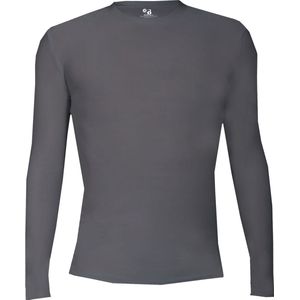BADGER SPORT - Shirt Met  Lange Mouwen - Pro Compression - Diverse Sporten - Volwassenen - Polyester/Elastaan - Heren - Ronde Hals - Ondershirt - Zweet Afvoerend - Grijs - Medium