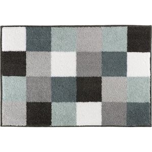 Casilin - Blocks - Antislip Badmat - 65x115 cm - Grijs Blauw