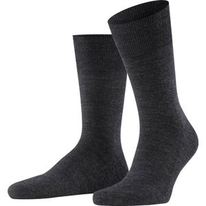 FALKE Airport Plus gestoffeerde zolen merinowol katoen sokken heren grijs - Maat 45-46