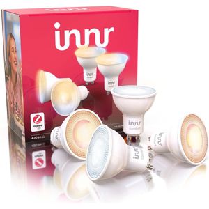 Innr GU10 Smart Led Ambiance White - GU10 Led Lamp, werkt met Philips Hue* - Smart Lamp met Warmwit tot Helder Wit Licht - Zigbee Lamp - Dimbaar - 4-Pack