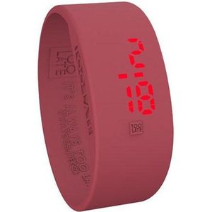 TOO LATE - siliconen horloge - LED WATCH BIG BROTHER - breed 24 mm - red L