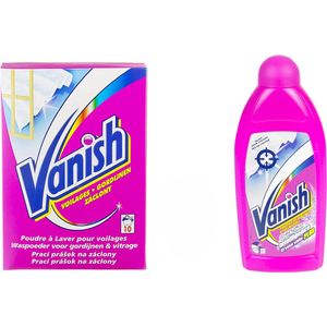 VANISH Waspoeder Voor Witte Gordijnen Voile Tule & Kant 600g + Spoelmiddel 500ml