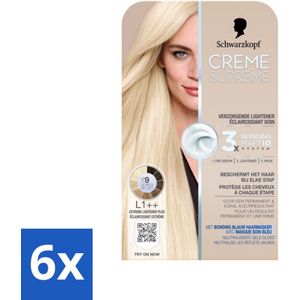 Schwarzkopf - Haarkleuring - Creme Supreme L1++ - Extreme Lightener Plus - 245g - Voordeelverpakking - 6 stuks