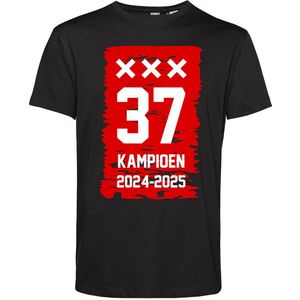 T-shirt XXX 37 Kampioen 2025 | Amsterdam | Shirt Kampioen | Geen officieel Ajax Artikel | Zwart | maat L