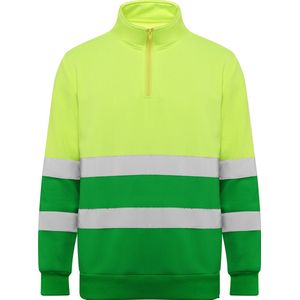 High Visisbility Fleece Shirt Garden Green / Fluor Geel, met reflecterende strepen model Spica merk Roly XL