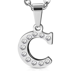 Amanto Ketting Letter C - 316L Staal PVD - Alfabet - 20x14mm - 50cm