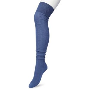 Bonnie Doon Bio Kabel Overknee kousen Dames Blauw maat 36/42 - Klassiek Kabel patroon - Biologisch Katoen - Ultiem comfort - Classic Cable Overknee sokken - OEKO-TEX - Gladde Naden - Kniekousen - Duurzaam Huidvriendelijk - Bering Sea - P53498.131