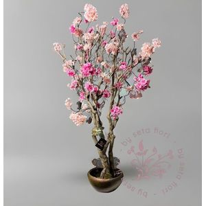 Seta Fiori - Kunstboom - Kunst Bloesem Boom - Sakura - Donker roze / Roze - 120cm - *AANBIEDING*