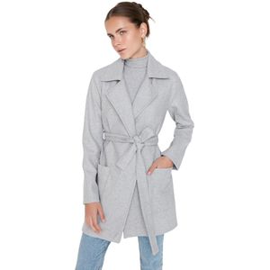 Trendyol Zwarte Getailleerde Wollen Cachetjas Met Riem Twoaw20Kb0032