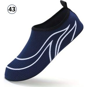 Livano Waterschoenen Voor Kinderen & Volwassenen - Aqua Shoes - Aquaschoenen - Afzwemschoenen - Zwemles Schoenen - Blauw & Wit - Maat 44.5