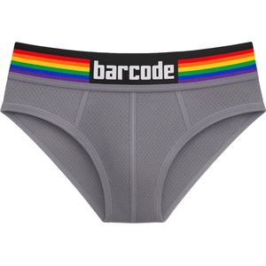 Barcode Berlin Pride Brief Grey - MAAT XL - Heren Ondergoed - Slip voor Man - Mannen Brief
