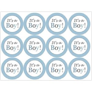 12x Sluitsticker It’s a boy! | Jongen | Blauw | 40 mm | Geboorte Sticker | Sluitzegel | Sticker Geboortekaart | Baby nieuws | Zwangerschap | Babyshower | Kraamfeest | Luxe Sluitzegel